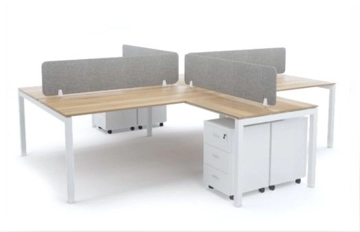 Office Workstation Table Cluster Of 4 Seater | Office Panel | Office Divider | N Series Set (+ Design) | Office Cubicle | Office Partition Bukit Tinggi IPWT4-NT16