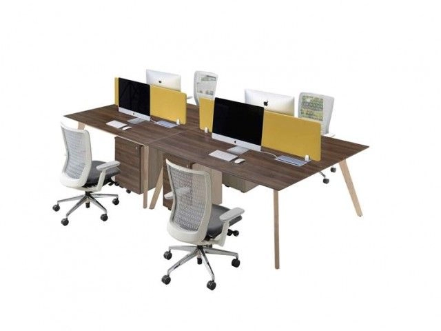 IP-PX7 Office Workstation Table Cluster of 4 Seater | Office Cubicle Malaysia | Kuala Lumpur (KL) | Singapore | Penang | Johor Bahru (JB)