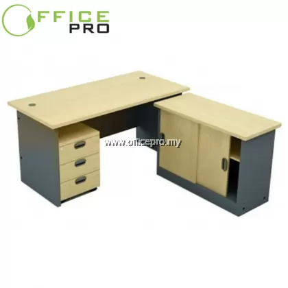 SET 6FT Executive Table c/w Side Cabinet & Mobile Pedestal 3D | Office Table PJ IPGT180A