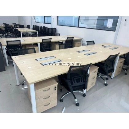 Office Furniture Taman Perindustrian Subang Office Workstation Table Cluster Of 6 Seater | Office Cubicle | Office Partition