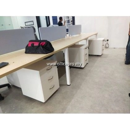 Office Furniture Bandar Puteri Puchong Office Workstation Table Cluster Of 6 Seater | Office Cubicle | Office Partition
