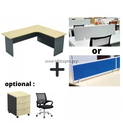 Workstation Cluster Of 2 I Office Panel I Office Divider I G Series Set (T Design) | Office Cubicle | Office Partition Malaysia