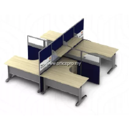 IP30-BL-4 Workstation Office Cluster Of 4 Seater | Office Cubicle | Office Partition | Desk Partition Walls | Office Table Divider Walls Penang, Malaysia, Kota Kemuning, Nilai, Seremban, Bangi, Kota Damansara