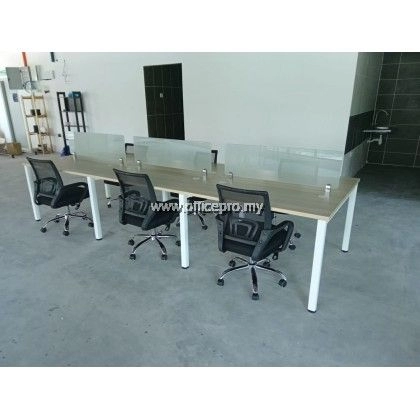Office Furniture Cyberjaya Office Workstation Table Cluster Of 6 Seater | Office Cubicle | Office Partition