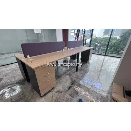 Office Furniture Jalan Pasar KL Office Perabot PejabatWorkstation Table Cluster Of 4 Seater | Office Cubicle | Office Partition