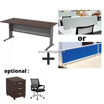 Office Workstation Table Cluster Of 6 Seater | Office Panel | Office Divider | Q Series Set (Rectangular Design) | Office Cubicle | Office Partition Setia Alam