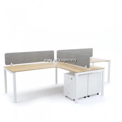 Workstation Cluster Office Of 2 Seater | Office Workstation | Office Panel | Office Divider | N Series Set (T Design) | Office Cubicle | Office Partition Malaysia IPWT2-NT16