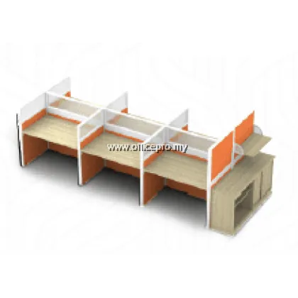 IP60-R-6 Workstation Office Cluster Of 6 Seater | Office Cubicle | Office Partition Setia Alam