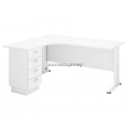 Executive Table L-Shape With Fixed Pedestal 4 Drawer｜Office Table Selangor IPHL-4D