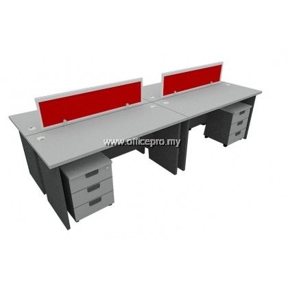 G Series Set Workstation Office Cluster Of 4 Seater | Office Panel | Office Divider (Rectangular Design) | Office Cubicle | Office Partition Bukit Tinggi