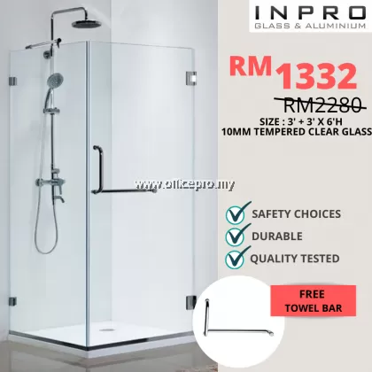 IPSS-5 Shower Screen Set With 10mm Tempered Glass | Glass Contractor Sunway