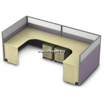 IPWT2-09 Workstation Office Cluster Of 2 Seater | Office Cubicle | Office Partition Malaysia