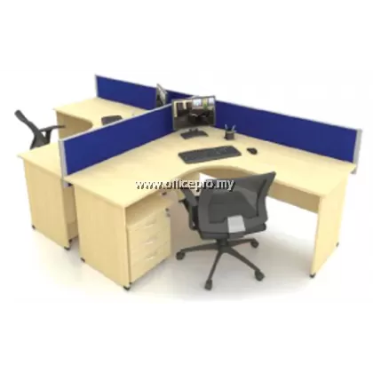 Workstation Office Cluster Of 2 Seater | Office Panel | Office Divider | EX Series Set (T DESIGN) | Office Cubicle | Office Partition Malaysia