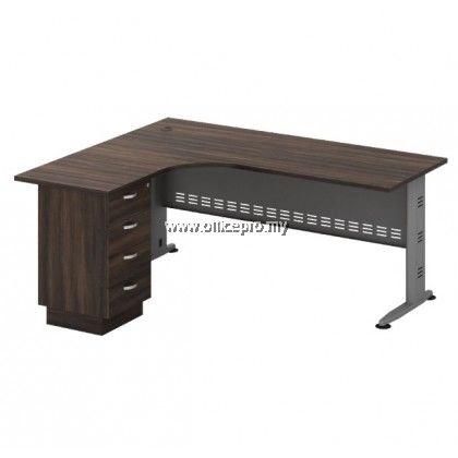 L-Shape Executive Table With Fixed Pedestal 4 Drawer｜Office Table Putra Perdana IPQL-4D