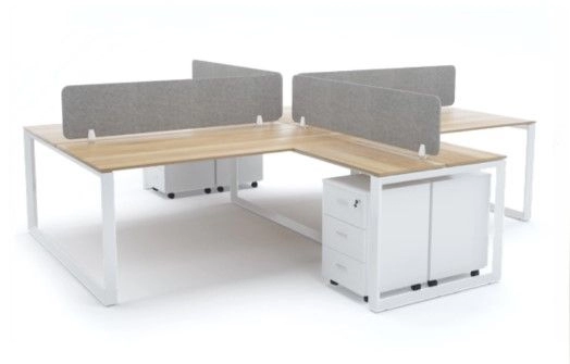 Office Workstation Table Cluster Of 4 Seater | Office Panel | Office Divider | S Series Set (+ Design) | Office Cubicle | Office Partition Bukit Tinggi IPWT4-ST16