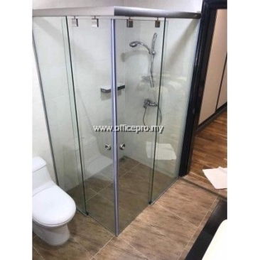 IPSSD-10 10mm Tempered Clear Glass Shower Screen Sliding Door | Glass Contractor Sunway