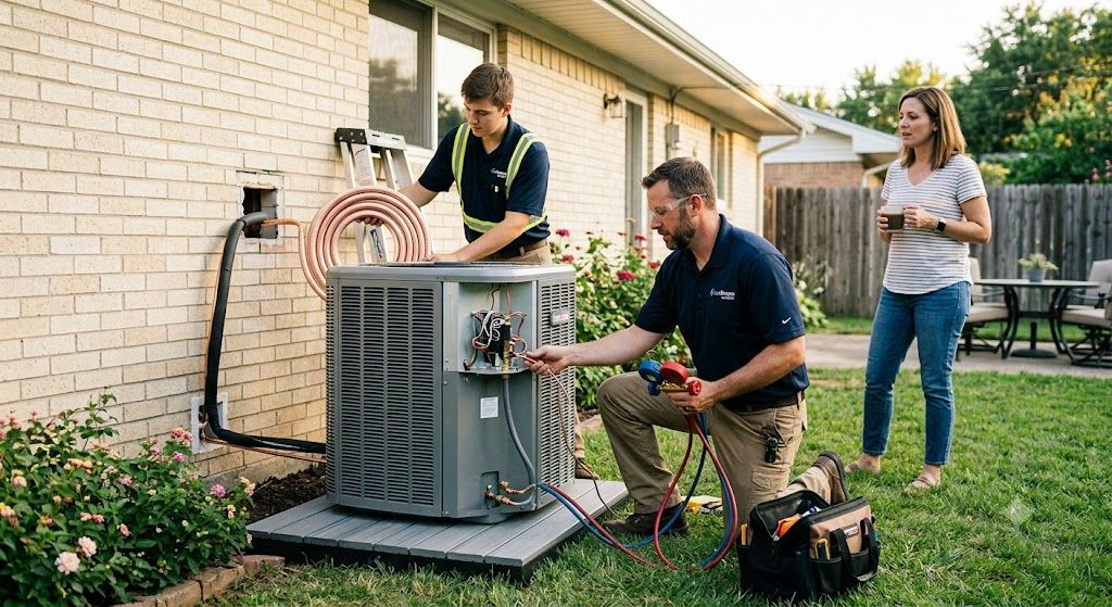 Residential split AC installation