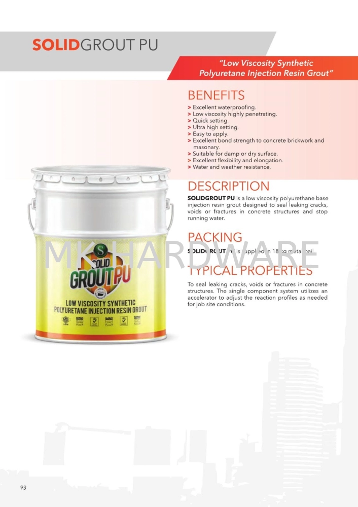 SOLIDGROUT PU Injection Grout