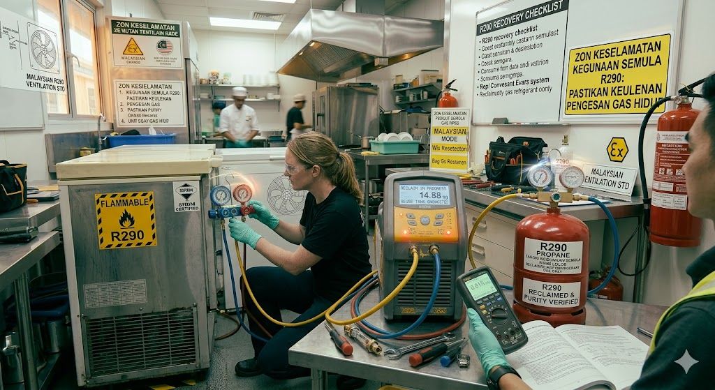 R290 refrigerant reclaim and reuse