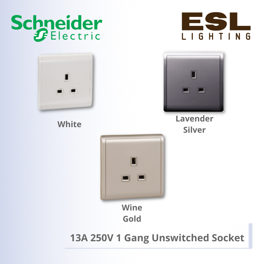 [DISCONTINUE] SCHNEIDER Pieno 13A 250V 1 Gang Unswitched Socket - E82426_WE_G11 E82426_LS_G11 E82426_WG_G11