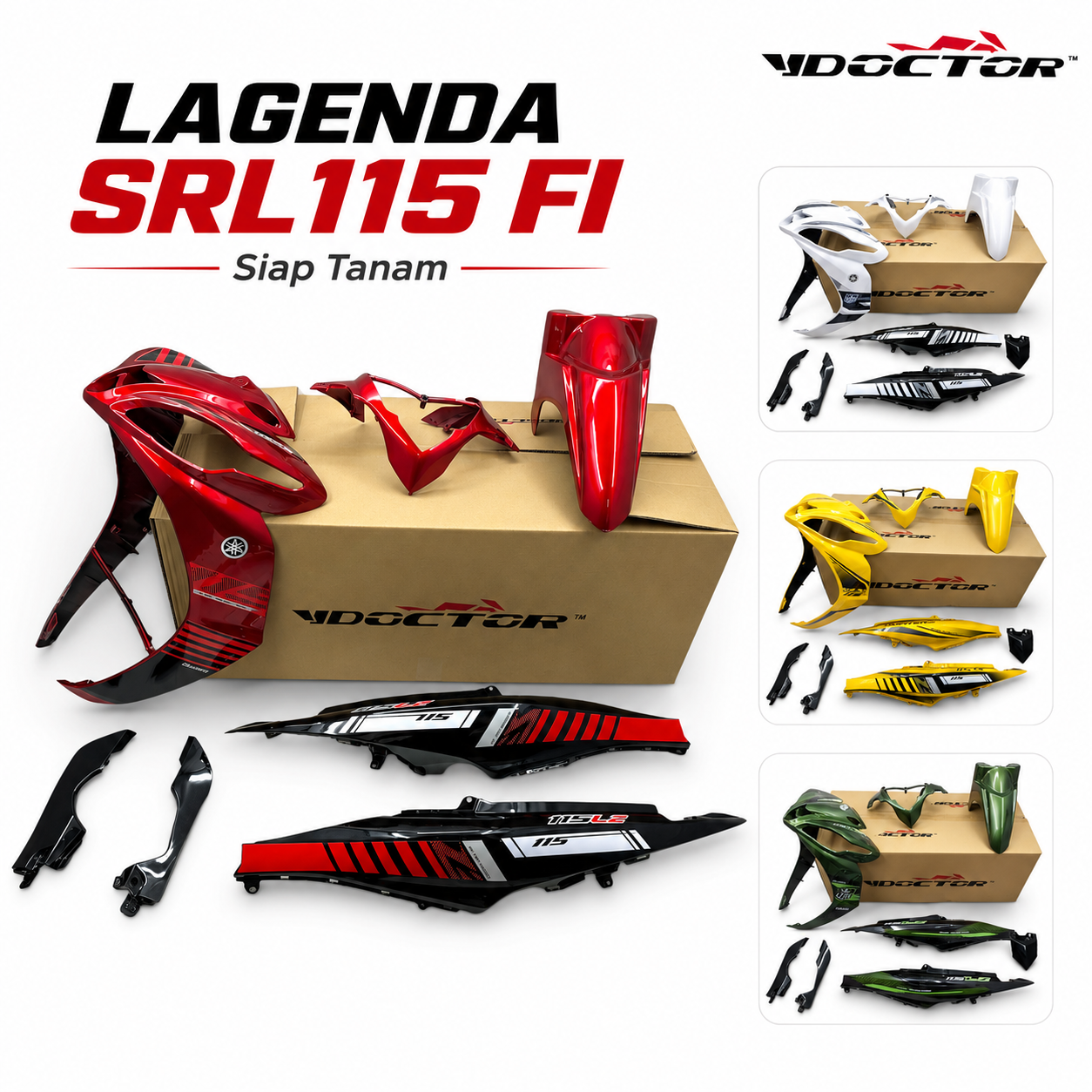 LAGENDA SRL115 Fuel Injection Doctor Siap Tanam Cover Set Motor ( 25 design )