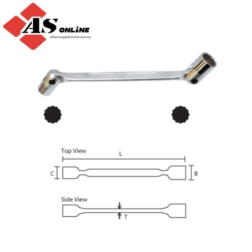 Double Flex Socket Wrench 11x13mm (12 Pts) / Model: TZ51071112