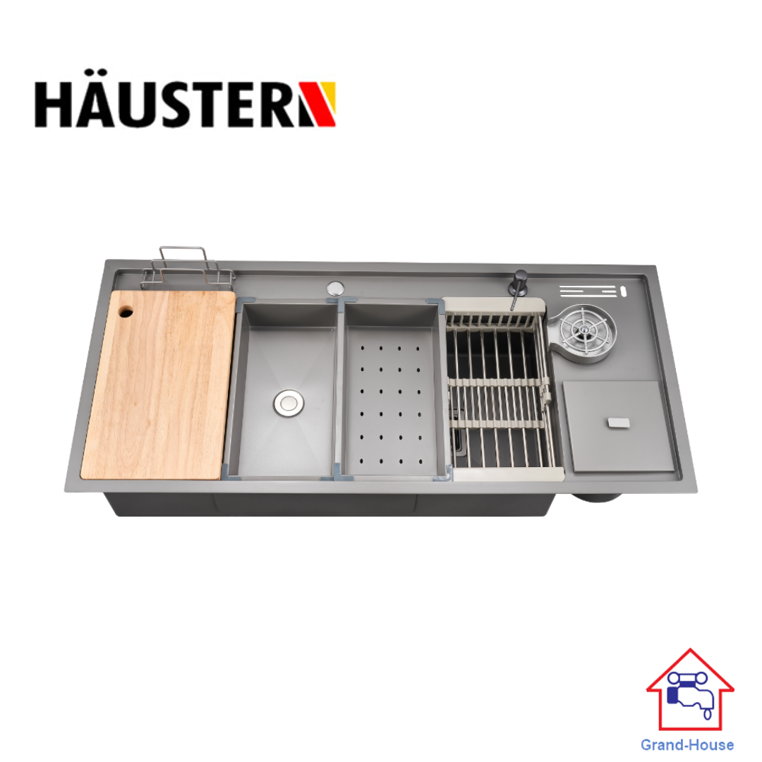 HAUSTERN HT-URANUS-1200-BK/TG HAND CRAFTED KITCHEN WORKSTATION SINK