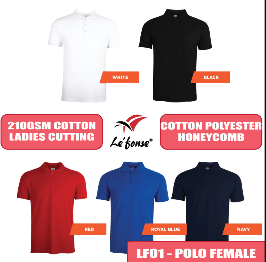 LEFONSE Honeycomb Female Cotton Polyester Polo T-Shirt LF01