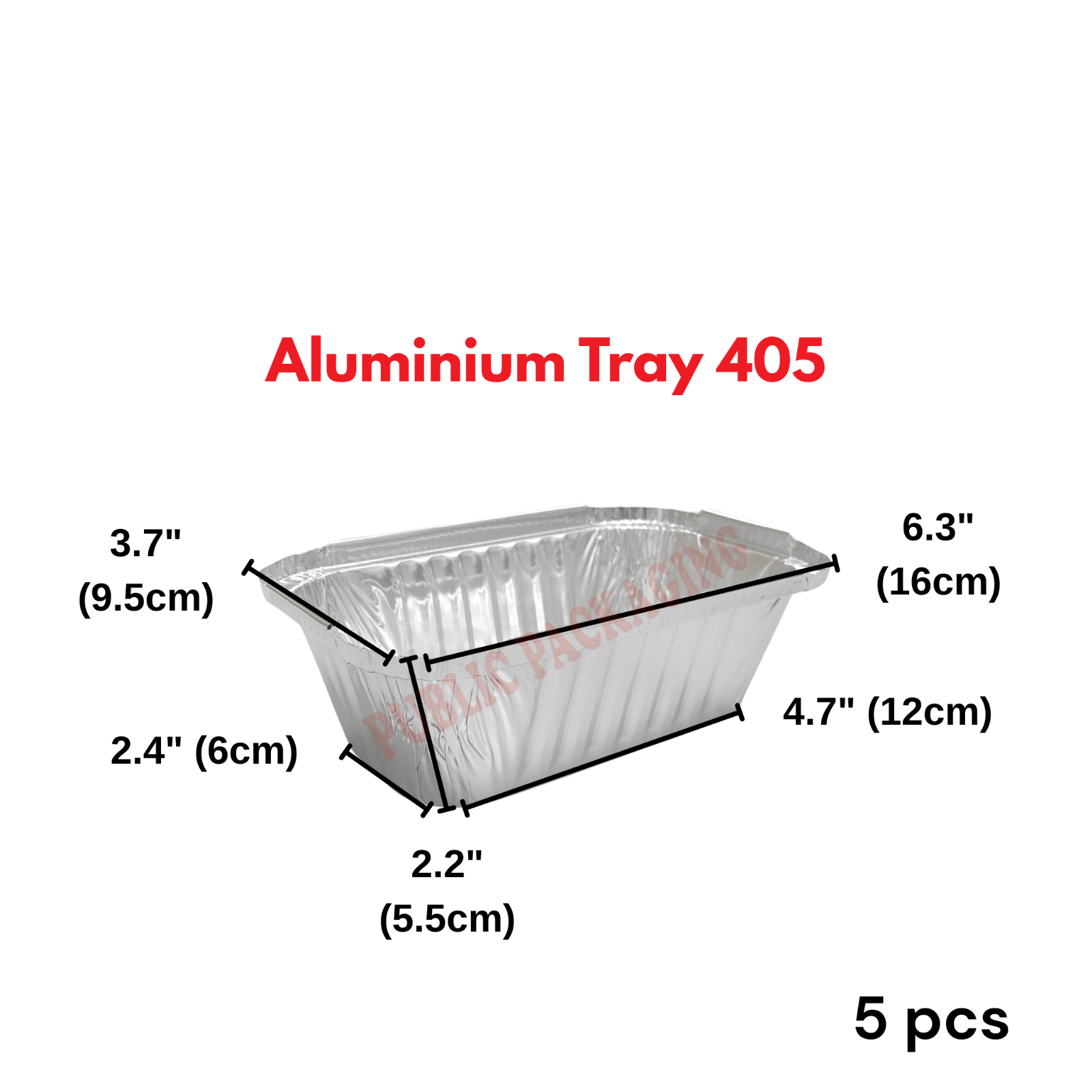 405-P Aluminium Foil Tray with Clear Lid (5 sets卤) Rectangle / Rectangular My Chef Foil Tray 405 - P