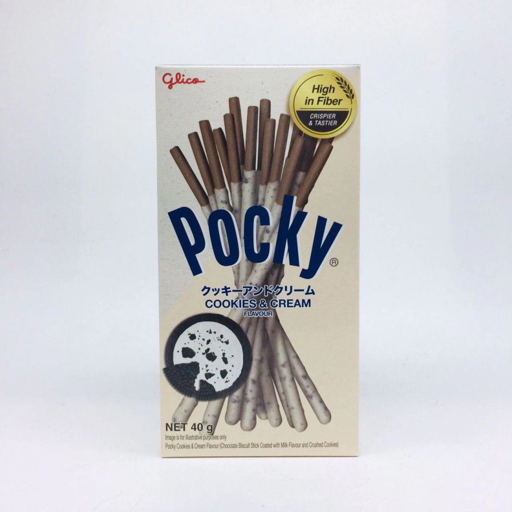 Glico Pocky Cookie & Cream Flavour格力高百奇牛奶餅乾棒40g
