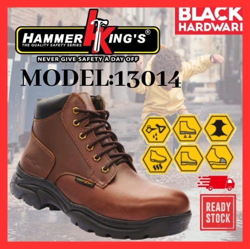 Black Hardware Kasut Safety Shoes Men High Cut Hammer King Kasut Safety Boot Boots Men Women High Cut Kasut Kerja Lelaki Safety Boot Lelaki Sport Kasut Kerja Lelaki Hitam Perempuan Kasut Keselamatan Kasut Kulit Lelaki Leather Boots Men Chef Kitchen shoes