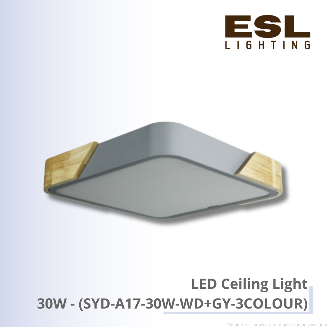 LED Ceiling Light Grey 30W - SYD-A17-30W-WD+GY-3COLOUR