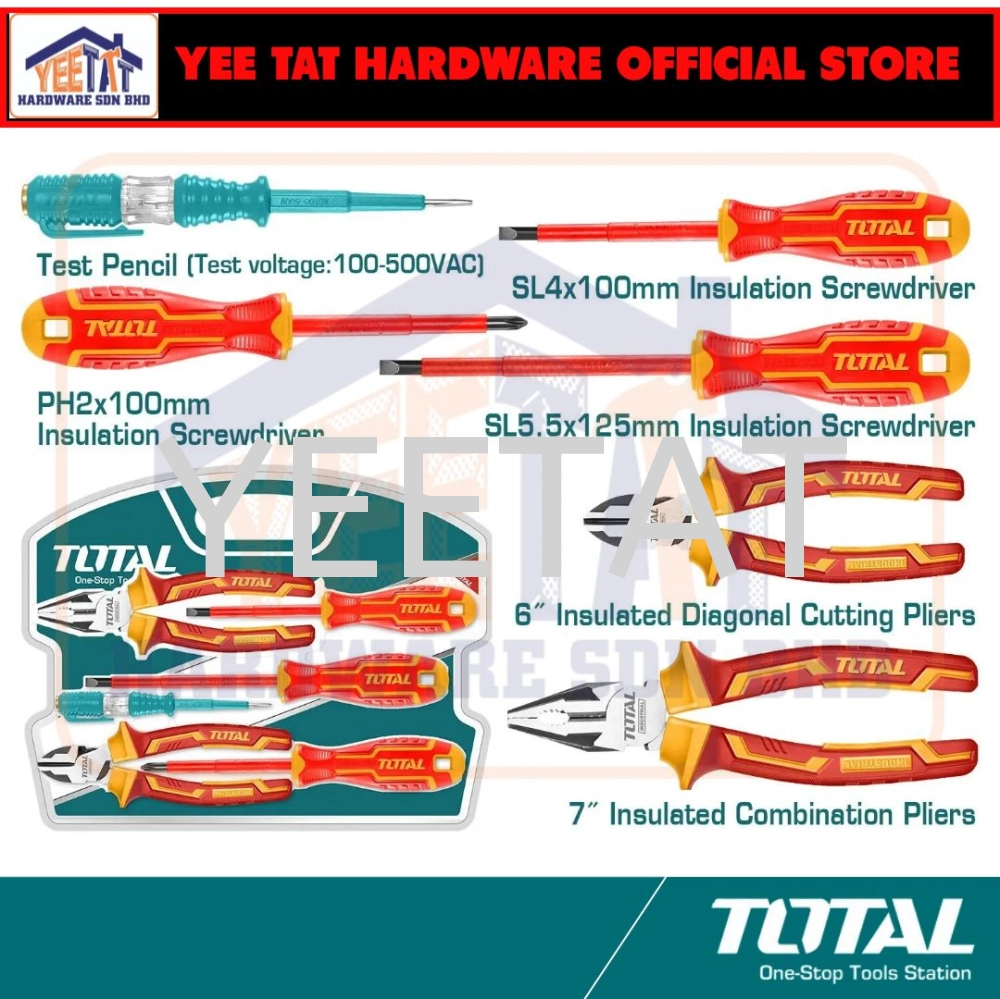 [ TOTAL ] THKIST3062 6 Pcs Insulated Hand Tools Set