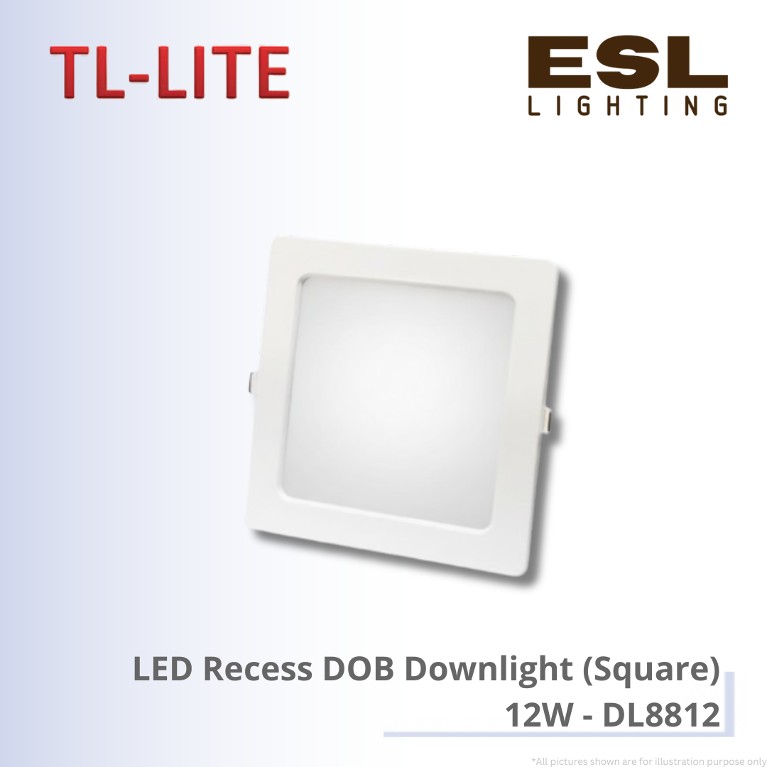 TL-LITE LED Recess DOB Downlight (Square) 12W - DL8812