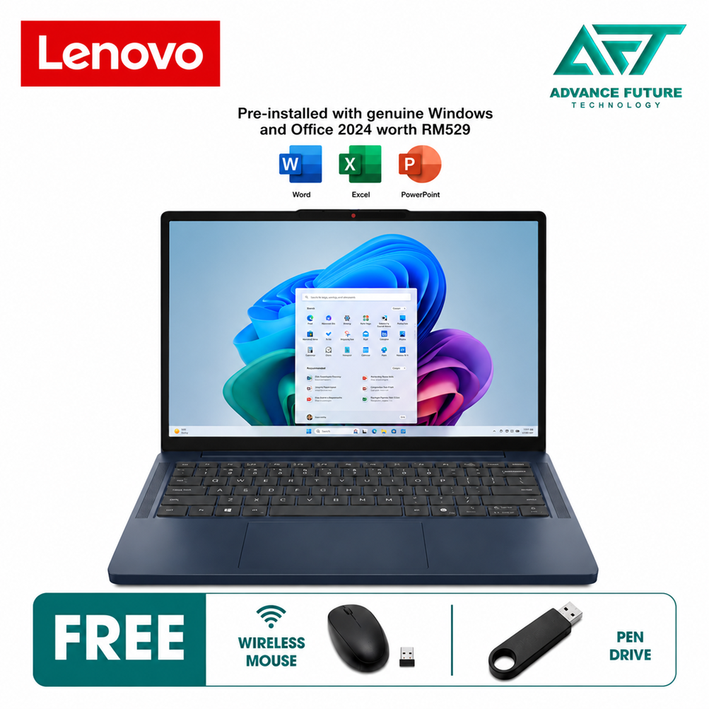 Lenovo IdeaPad Slim 3 14IPH11 83UQ0021MJ 14" WUXGA Laptop Cosmic Blue ( Intel Core Ultra 5 322, 16GB, 512GB SSD, Intel, W11, H&S 2024&M365 )