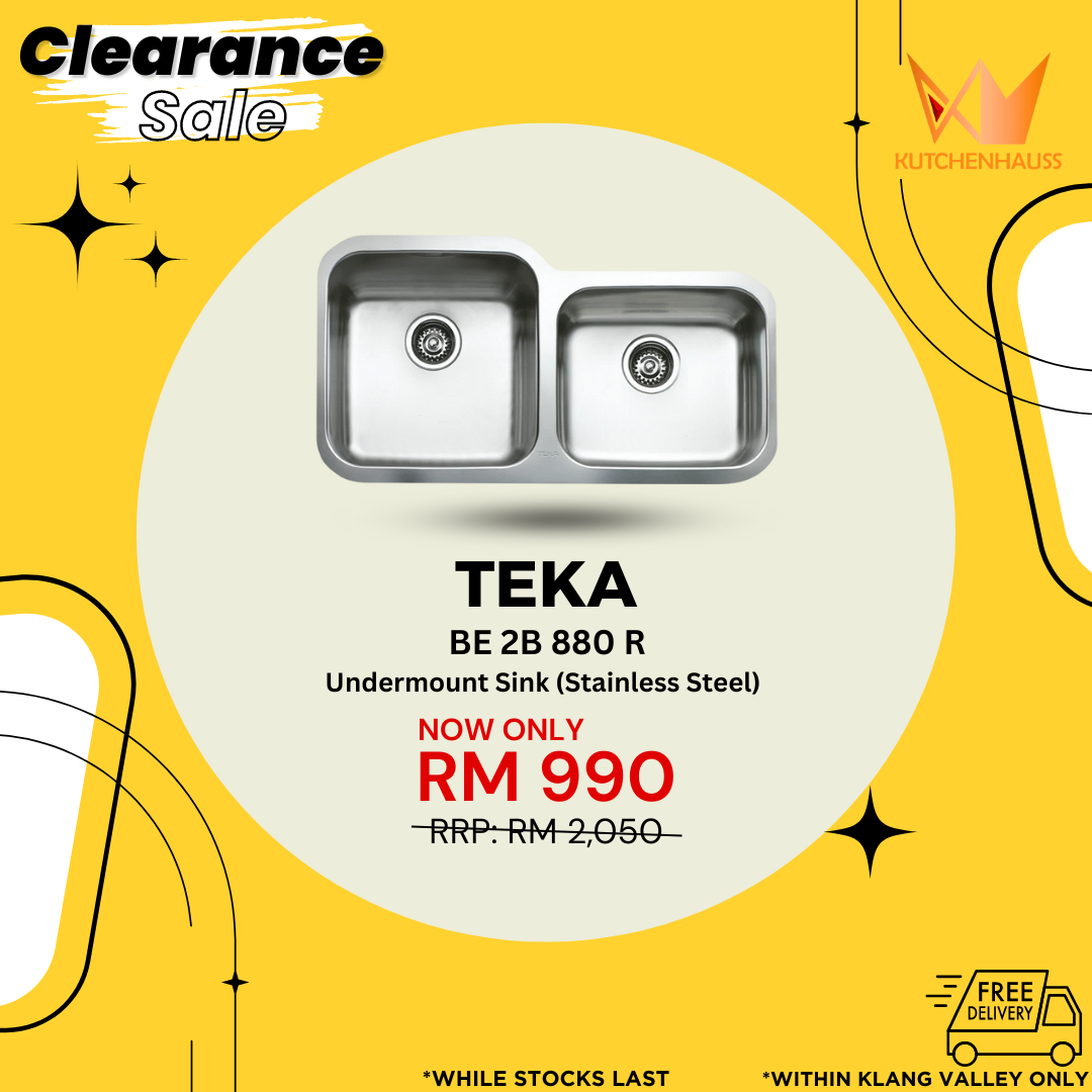 TEKA - Undermount Double Bowl Stainless Steel Sink BE 2B 880 R
