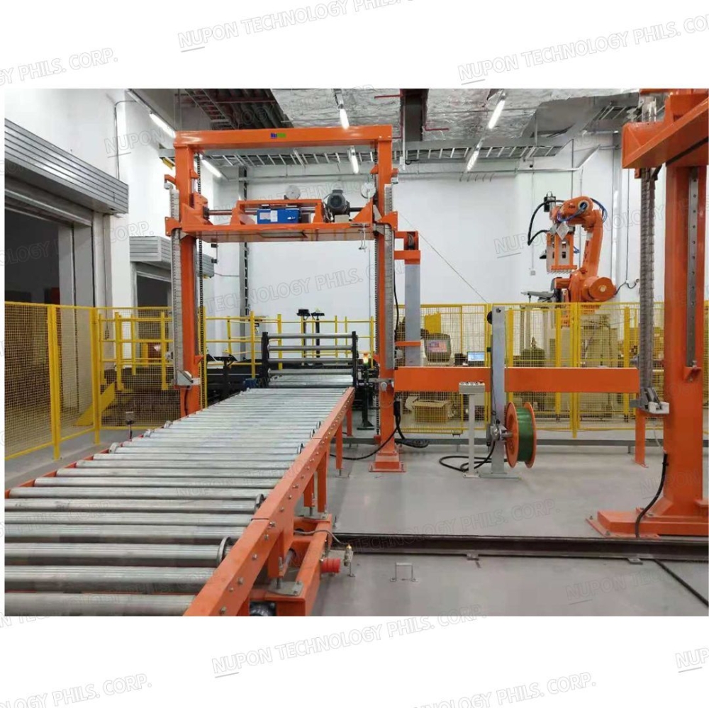 Auto pallet wrapping strapping corner application system