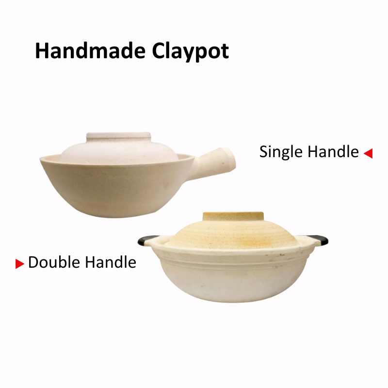 Single Double Handle Handmade Claypot