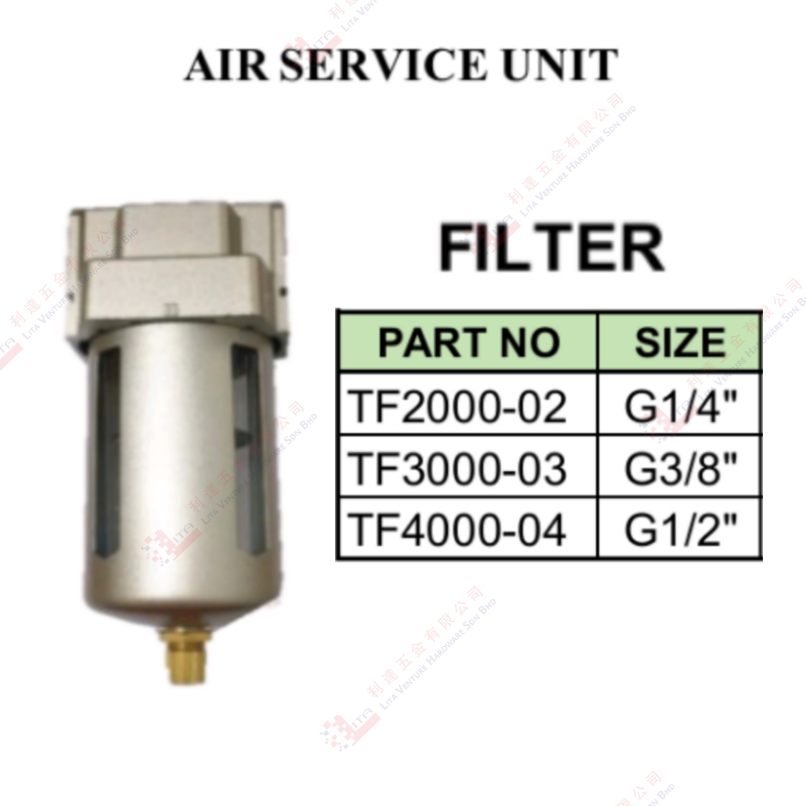 AIR SERVICE UNIT FILTER - TF200002 TF300003 TF400004