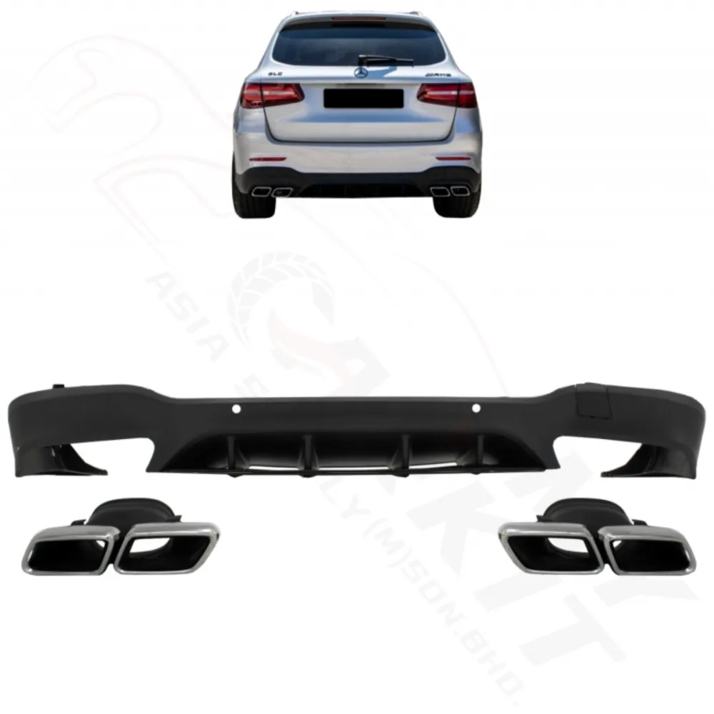 MERCEDES BENZ GLC SUV X253 PRE FACELIFT GLC63 REAR DIFFUSER WITH EXHAUST TIPS