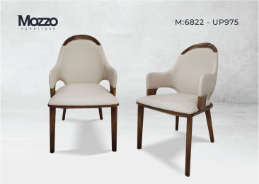 Mozzo M:6822-UP975 White Modern Dar Dining Chair