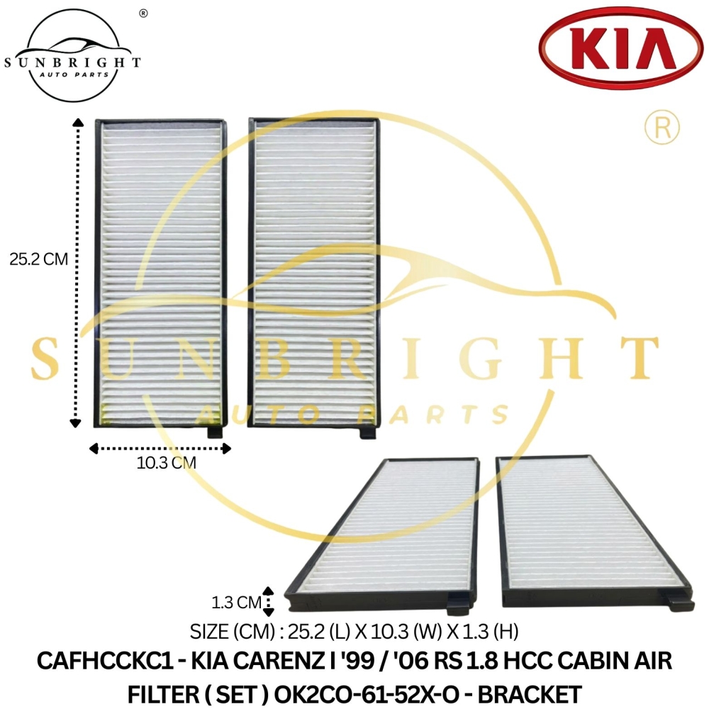 CAFHCCKC1 - KIA CARENZ I CABIN AIR FILTER ( SET ) OK2CO-61-52X-O