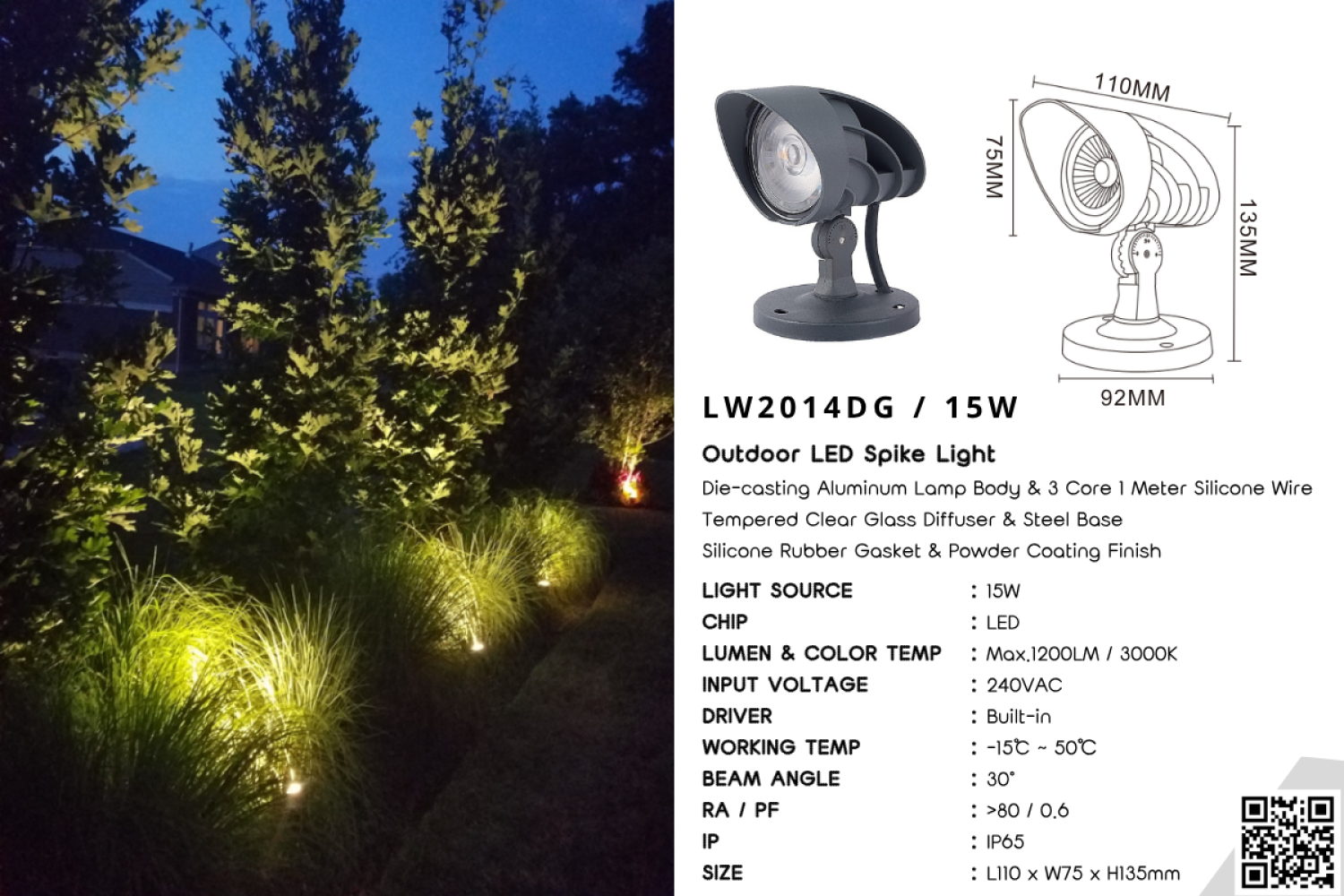 Outdoor Spike Light (LW2014DG-15W)
