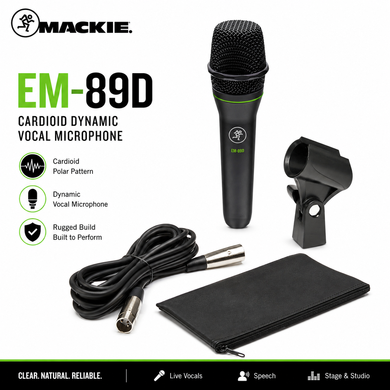 Mackie EM-89D | Mikrofon Dinamik Kardioid untuk Vokal Profesional