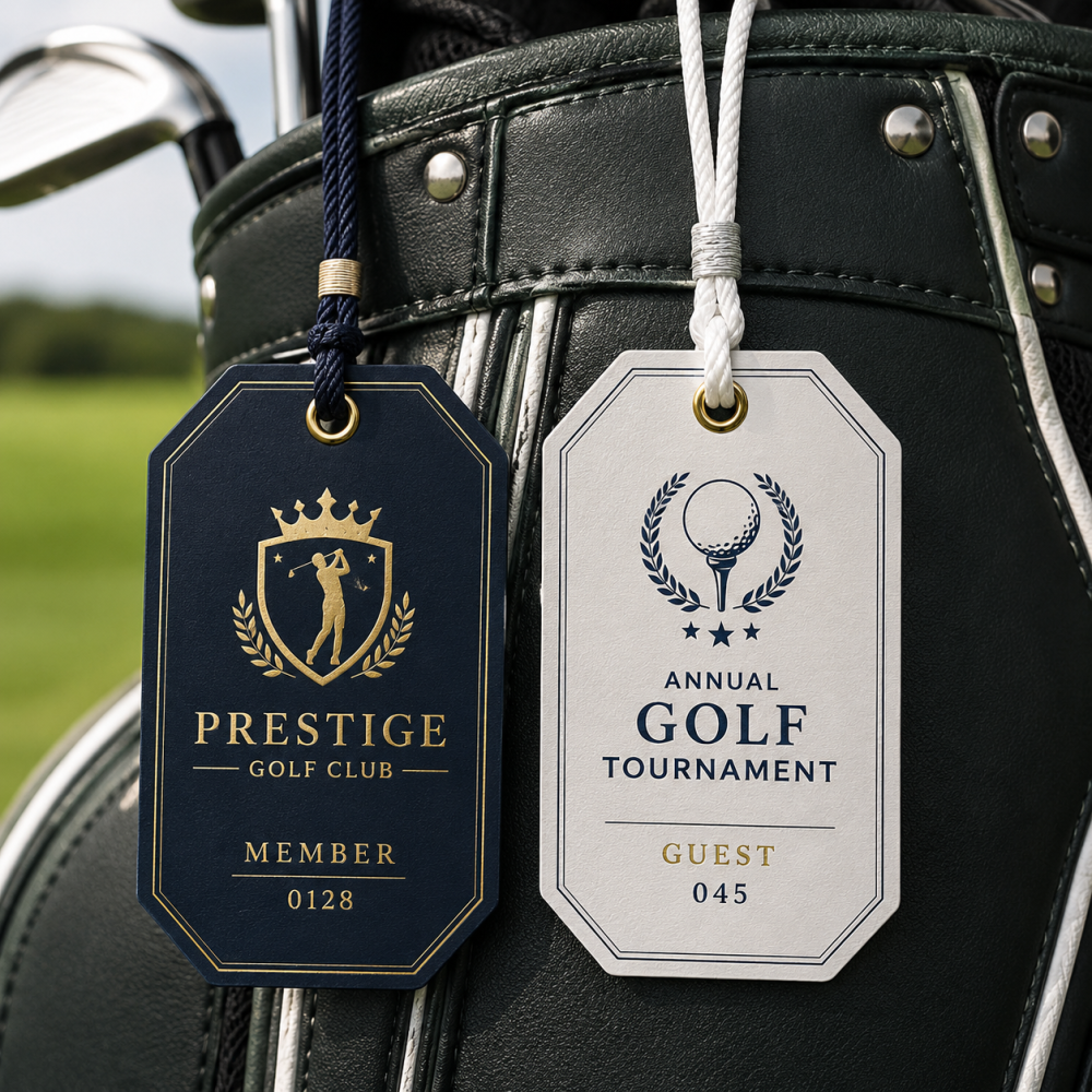 Custom Golf Tag Printing with String | Premium Personalized Golf Bag & Event Tags