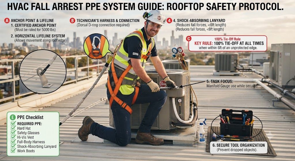 HVAC fall arrest PPE system guide
