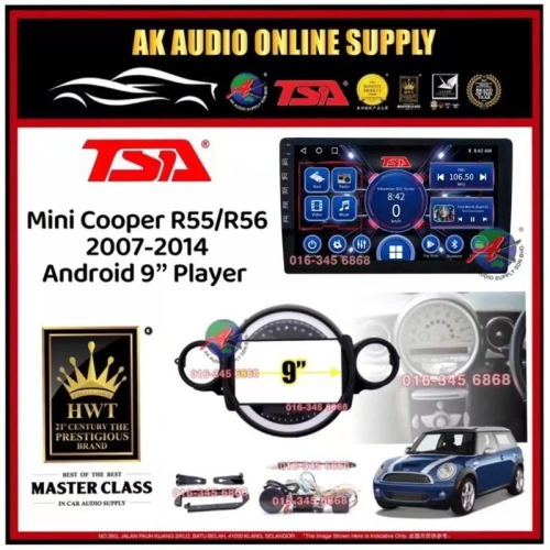 [ MTK 2+32GB ] TSA Mini Cooper R55 R56 2007 - 2014 Android 9'' inch Car player Monitor