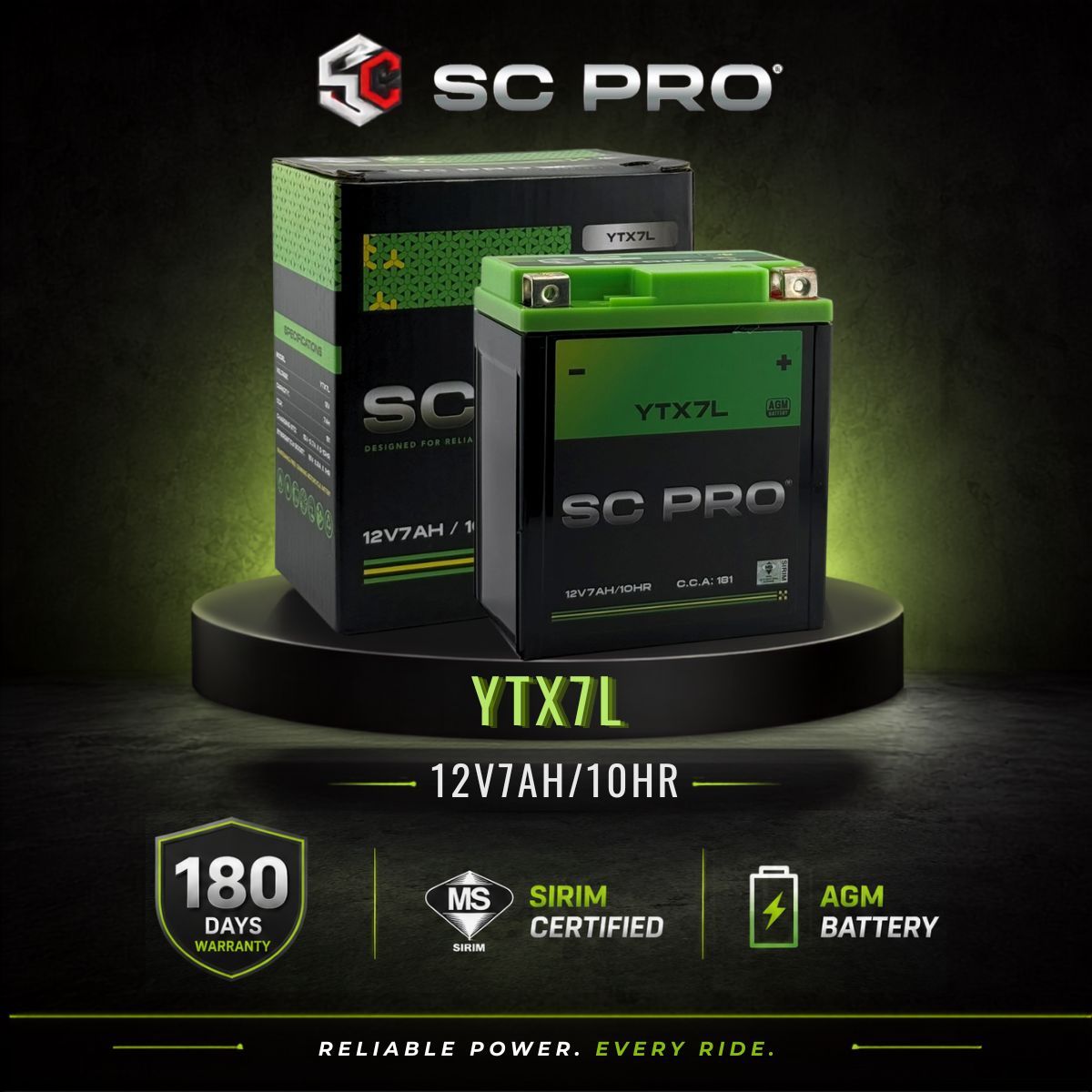 YTX7L-BS SC PRO - Bateri CBR250/NX250/KLX150/NINJA 250R/BENELLI RFS150 /VZ125I/BENELLI 150S