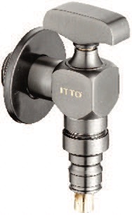 IT-1018ST6-GM Wall Laundry Bib Tap with Stopper – Premium Gun Metal Hose Bib Tap for Durable Water Control