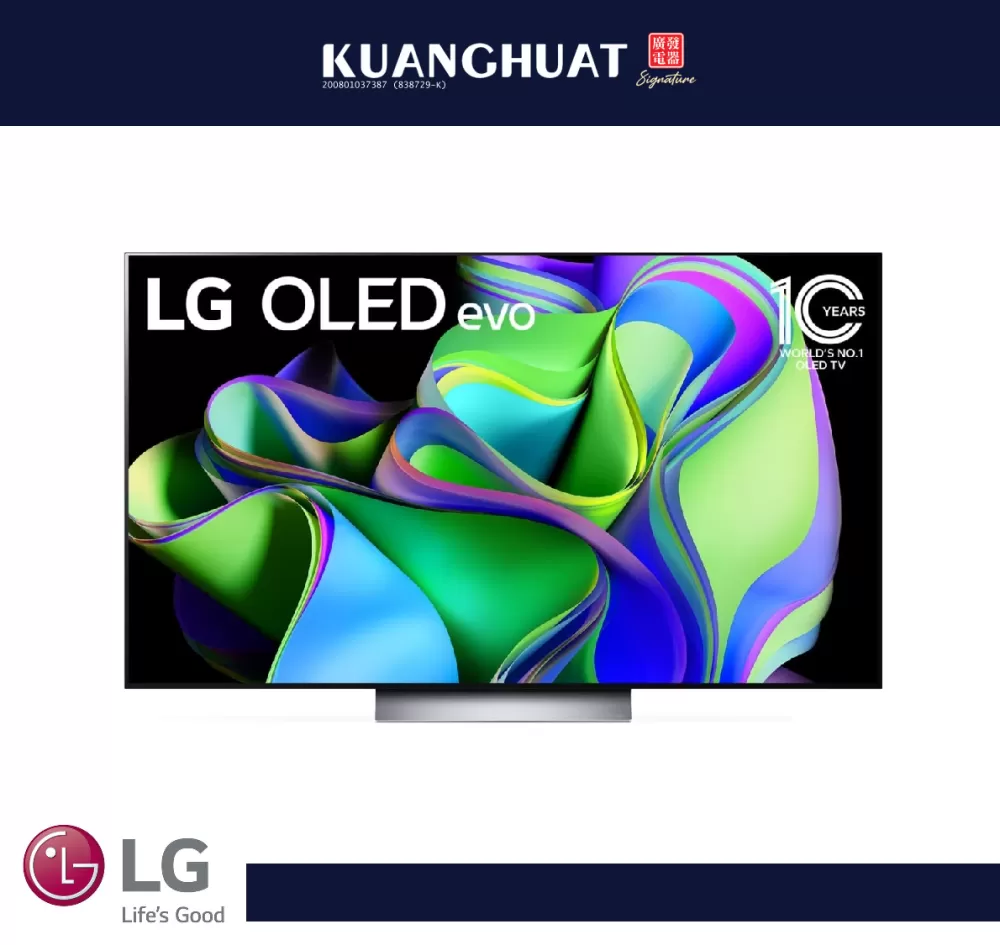 LG OLED evo C3 55 inch 120Hz Dolby Vision & HDR10 4K UHD Smart TV (2023) OLED55C3PSA